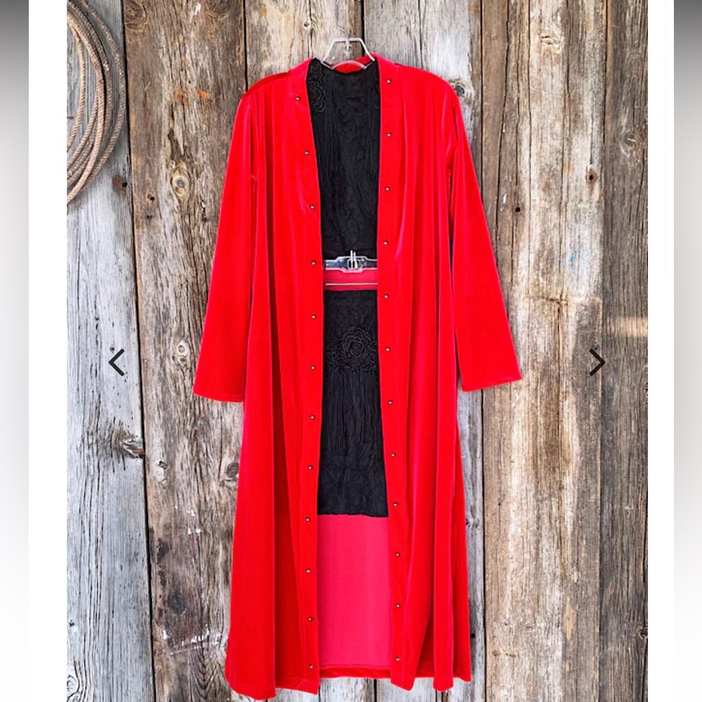 Brand New Red Velvet Duster